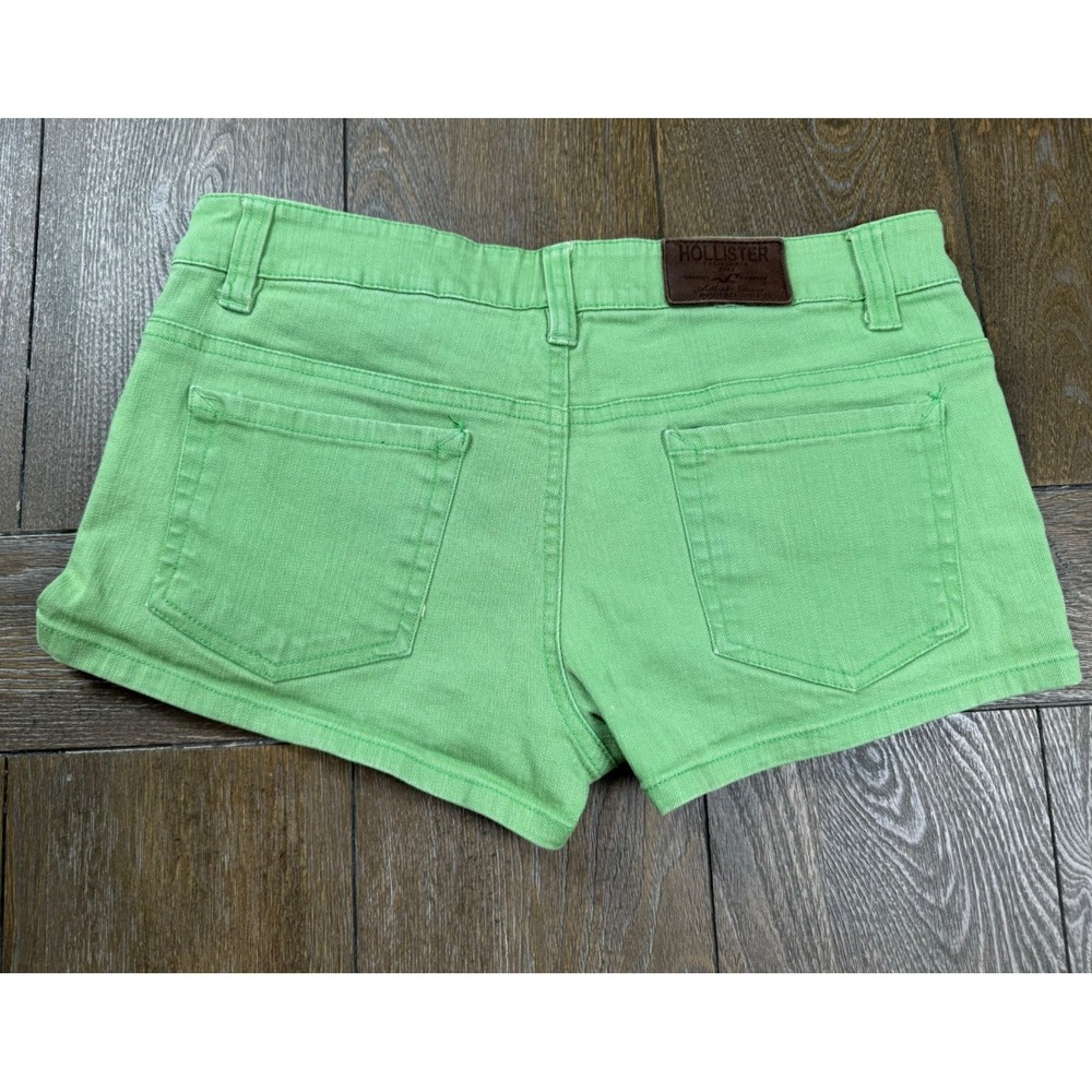 Hollister Women's Denim Short Shorts Size 1S W27 Green Distressed Low Rise - Picture 5 of 5